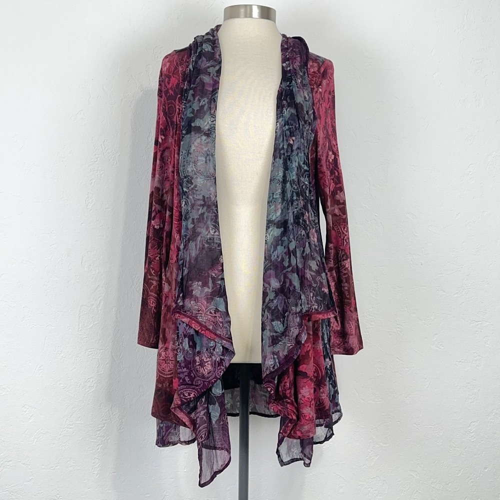 Soft Surroundings Ballia Topper Cardigan Medium Boho Whimsigoth Floral Oversized